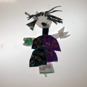Witch made from a cut up paper plate